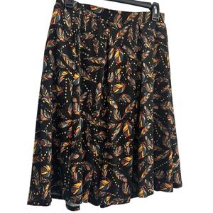 LulaRoe Size Medium Multicolored Feather Print Skirt New With Tags